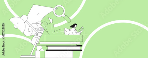 Education and learning people flat vector concept hand drawn illustration
