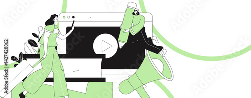 Education and learning people flat vector concept hand drawn illustration
