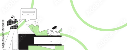 Education and learning people flat vector concept hand drawn illustration
