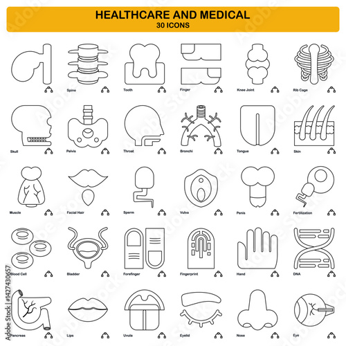 medical icons set