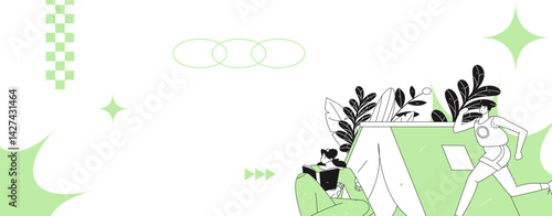 Education and learning people flat vector concept hand drawn illustration
