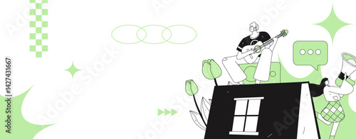 Education and learning people flat vector concept hand drawn illustration
