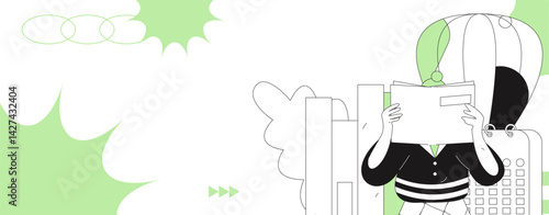 Education and learning people flat vector concept hand drawn illustration
