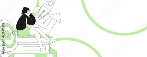 Education and learning people flat vector concept hand drawn illustration
