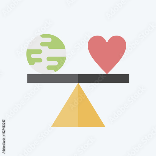 Icon Level. related to World Peace symbol. flat style. design editable
