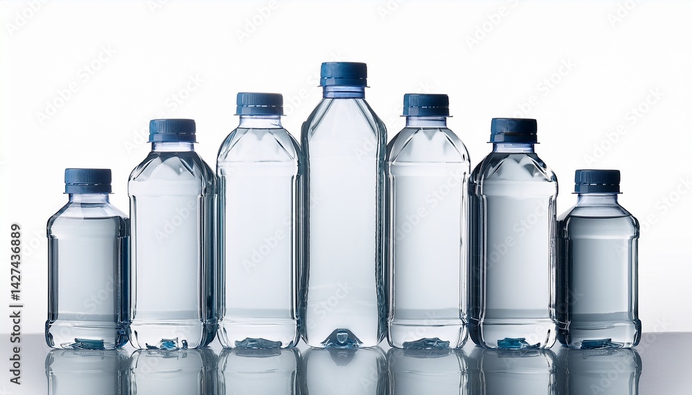 Transparent clear gallon bottle with white background Transparent clear gallon bottle with white background