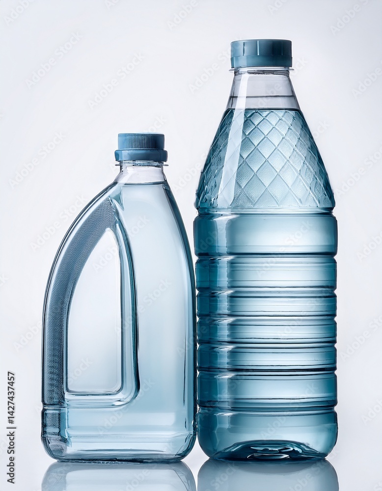 Naklejka premium Transparent clear gallon bottle with white background