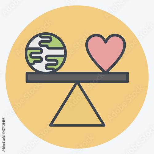 Icon Level. related to World Peace symbol. color mate style. design editable