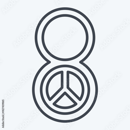 Icon Womens Day. related to World Peace symbol. line style. design editable