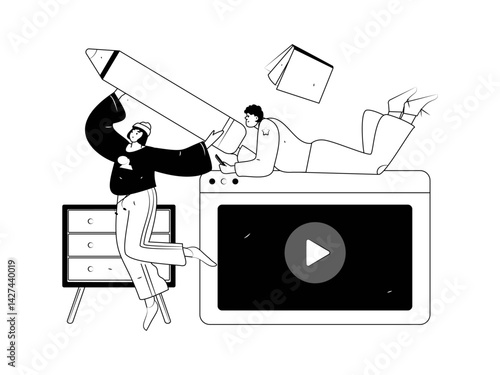 Education and learning people flat vector concept hand drawn illustration
