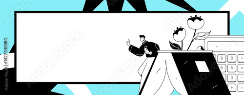 Education and learning people flat vector concept hand drawn illustration
