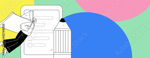 Education and learning people flat vector concept hand drawn illustration
