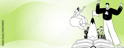 Education and learning people flat vector concept hand drawn illustration
