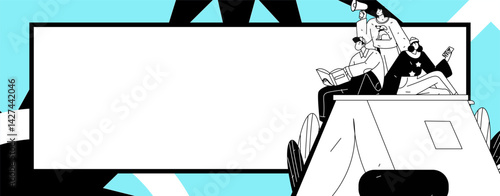 Education and learning people flat vector concept hand drawn illustration
