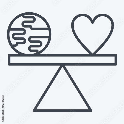 Icon Level. related to World Peace symbol. line style. design editable