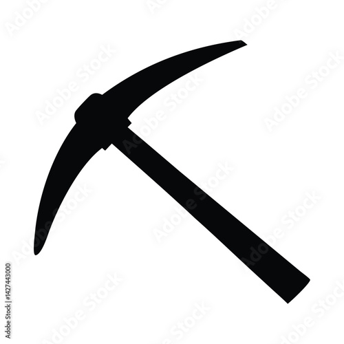 Black Silhouette of a Pickaxe Tool