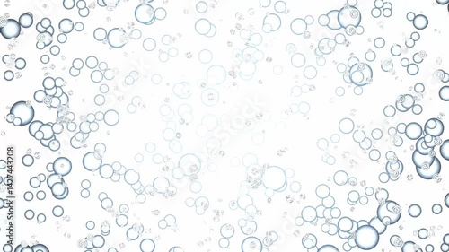 Video background with bubbles. Bubbles rise up on the edges of the background