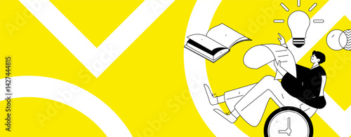 Education and learning people flat vector concept hand drawn illustration
