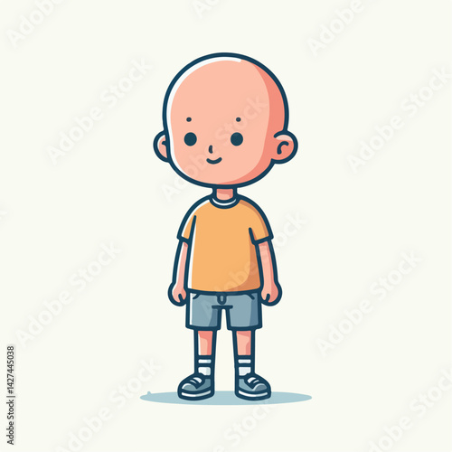 cartoon vector illustration of a person with bald hair