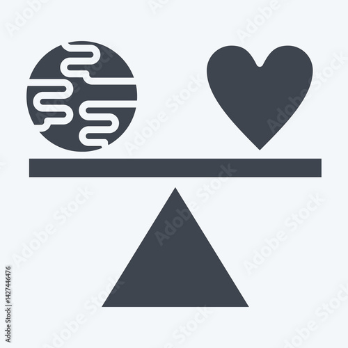 Icon Level. related to World Peace symbol. glyph style. design editable
