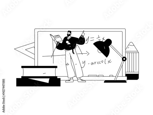 Education and learning people flat vector concept hand drawn illustration
