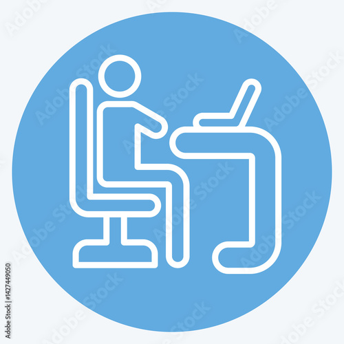 Icon Learner. related to Development symbol. blue eyes style