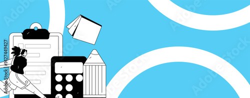 Education and learning people flat vector concept hand drawn illustration
