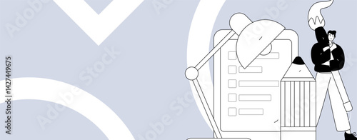 Education and learning people flat vector concept hand drawn illustration
