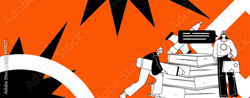 Education and learning people flat vector concept hand drawn illustration
