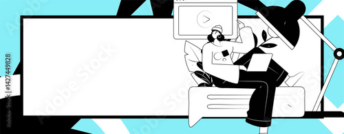 Education and learning people flat vector concept hand drawn illustration
