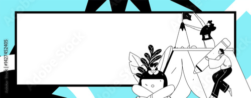 Education and learning people flat vector concept hand drawn illustration
