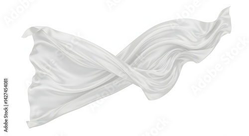 Twisted white fabric ripple mockup