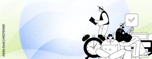 Education and learning people flat vector concept hand drawn illustration
