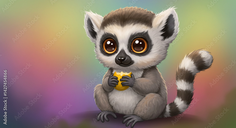 Fototapeta premium Lemur Digital Painting