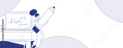 Education and learning people flat vector concept hand drawn illustration
