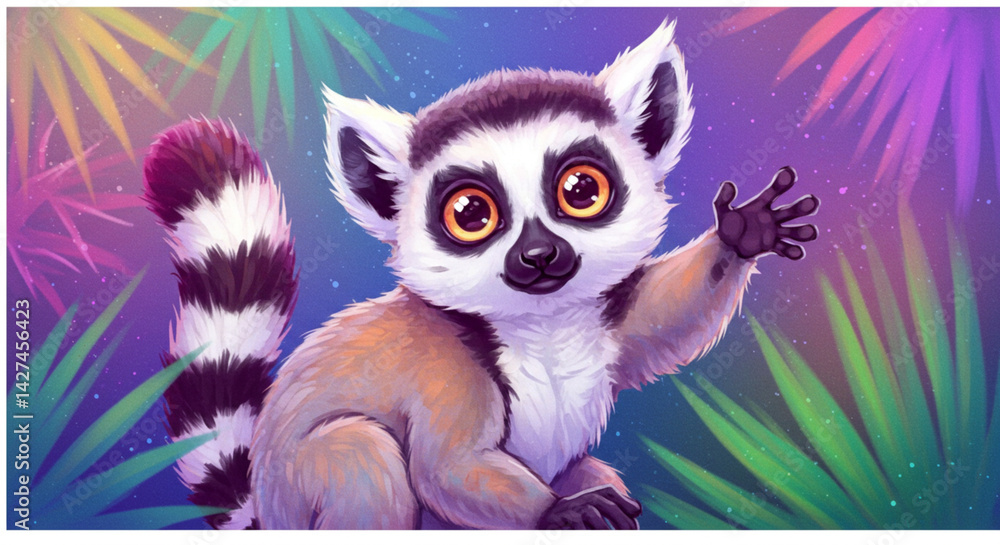 Lemur Digital Painting Lemur Digital Painting