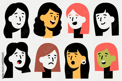 Illustration of Diverse Female Emotions