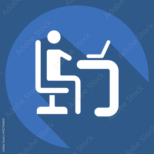 Icon Learner. related to Development symbol. long shadow style