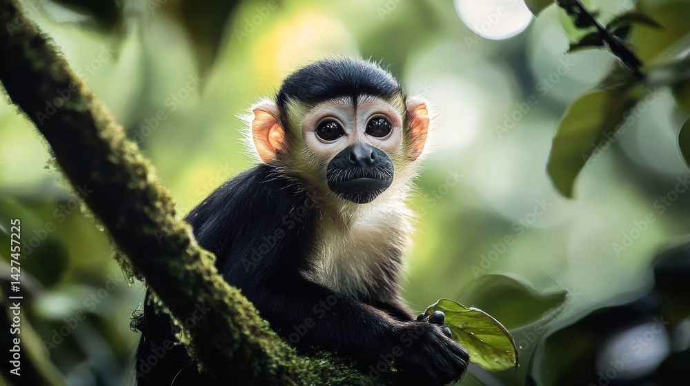 Fototapeta premium monkey is climbing the tree