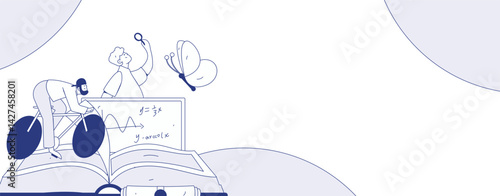 Education and learning people flat vector concept hand drawn illustration
