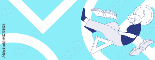 Education and learning people flat vector concept hand drawn illustration
