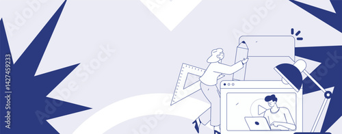 Education and learning people flat vector concept hand drawn illustration
