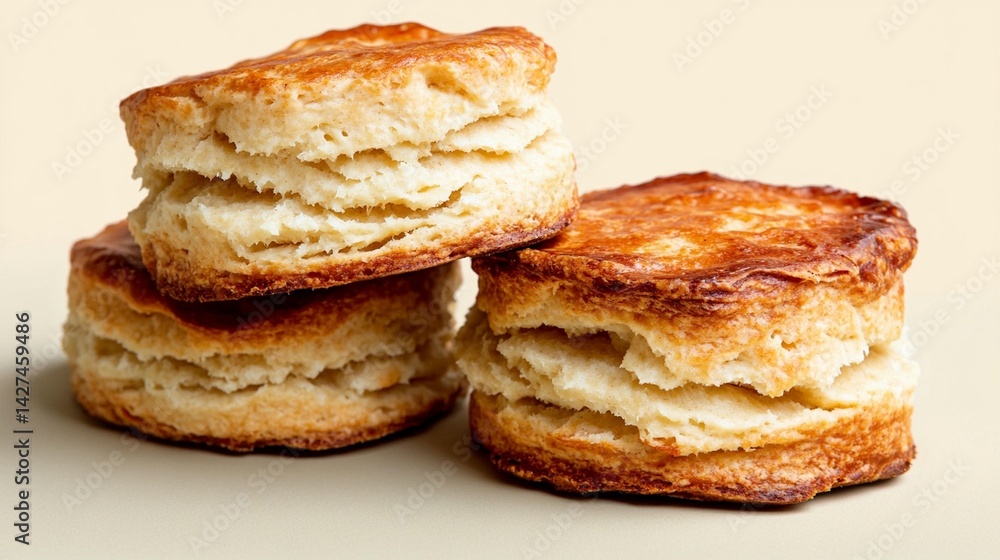 Three golden brown scones close up shot delicious baked goods photography Three golden brown scones close up shot delicious baked goods photography