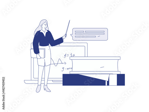 Education and learning people flat vector concept hand drawn illustration
