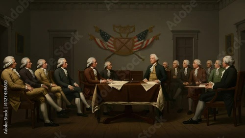 Signing of the Declaration Painting Depicts Historical United States Event