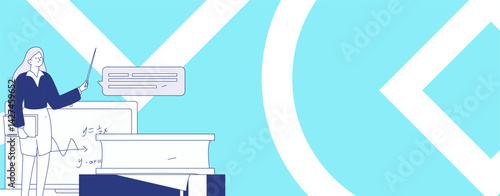 Education and learning people flat vector concept hand drawn illustration
