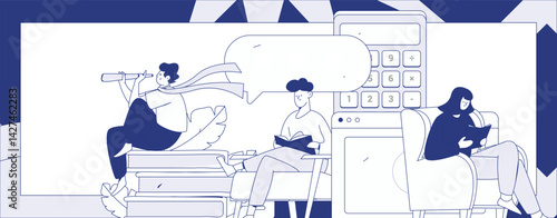 Education and learning people flat vector concept hand drawn illustration
