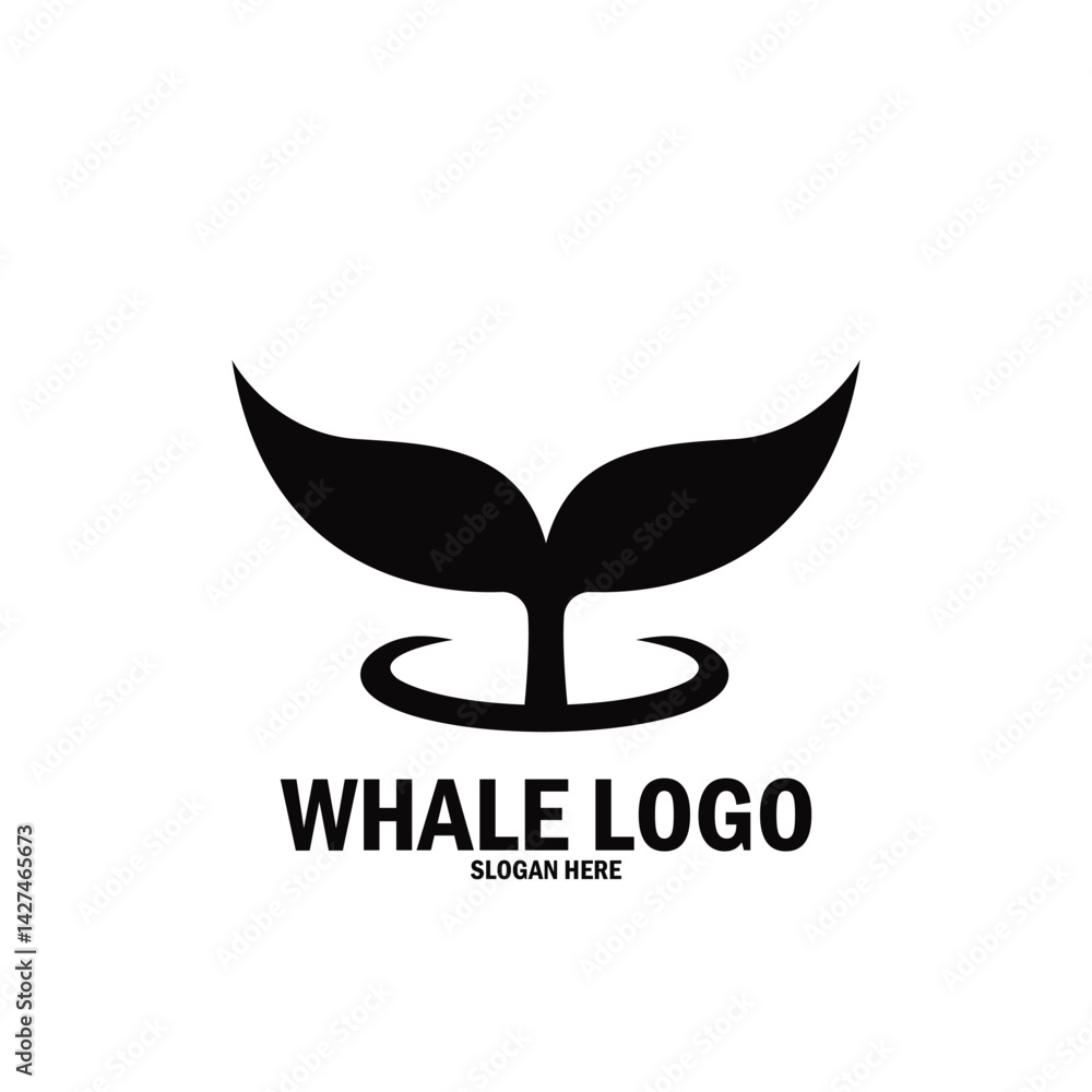 Fototapeta premium whale simple logo icon vector illustration template design