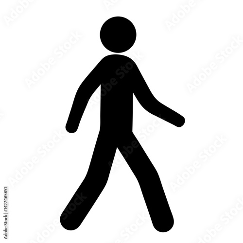 Silhouette of a walking person representing pedestrian traffic symbol