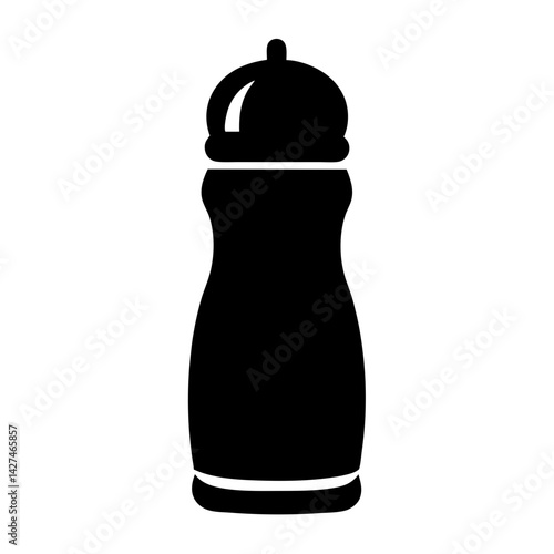 A Solid Black Silhouette Depiction of a Grinder Used in Food Preparation